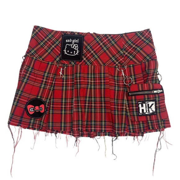 Dolls Kill x Hello Kitty Perfect Nightmare Plaid Mini Skirt - Picture 1 of 8